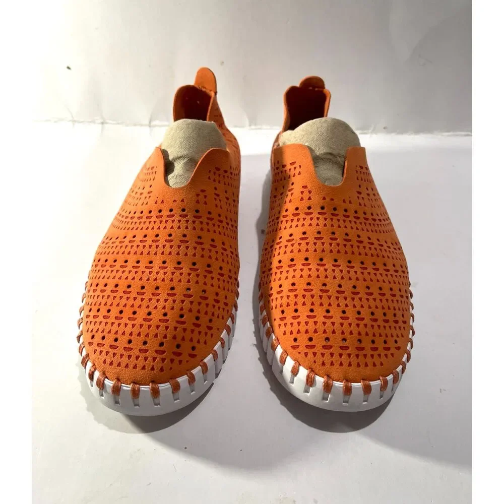 Ilse Jacobsen Tulip loafers comfort shoes slip on orange coastal women 39